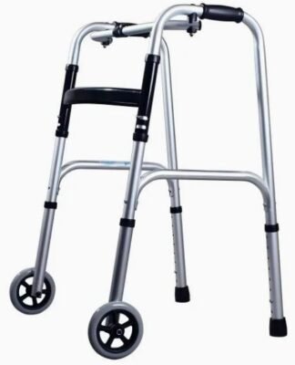 Foldable Aluminum Mobility Walker with Front Wheels